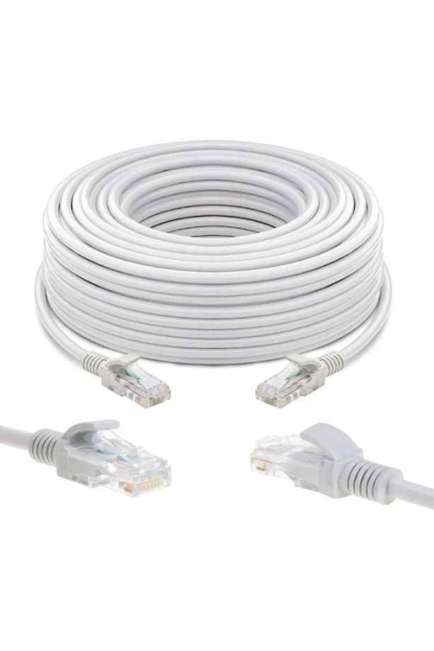 Cat6 Lan Internet Data Kablosu(ethernet Modem Rj45 Uçlu Jacklı Network Adsl)-15 METRE - 1