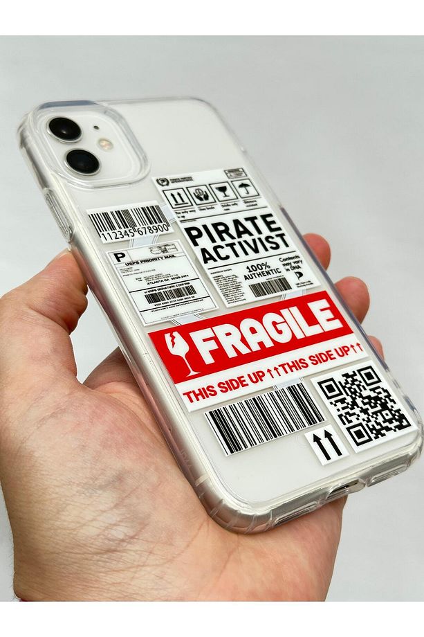 Iphone 11 -FRAGILE Yazılı Şeffaf Magsafe Wireless Kablosuz Şarj Destekli V-mags Kılıf - 4