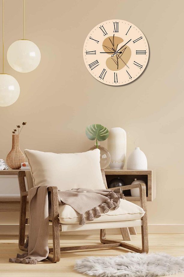 Minimalist Tasarım Mdf Uv Baskı Duvar Saati 40 Mds-03 - 4