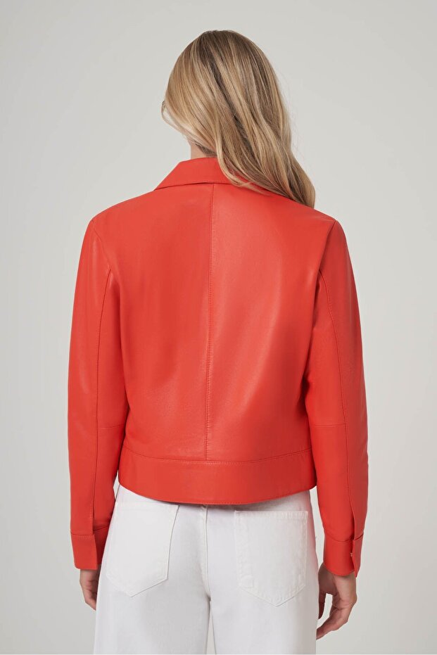 Çıtçıtlı Deri Mont - 4