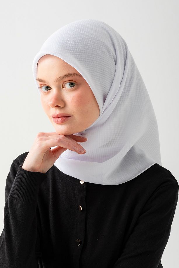2'li Pamuk Jakar Eşarp, Doğal Ve Şık Görünüm, Jakarlı Pamuk Eşarp, Soft Pamuk Eşarp. - 3