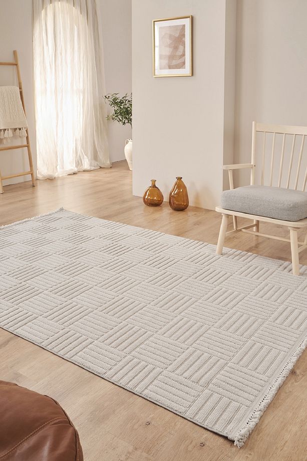 Kaşmir Halı İskandinav Maja Gray Salon Mutfak Halısı Yolluk - 1