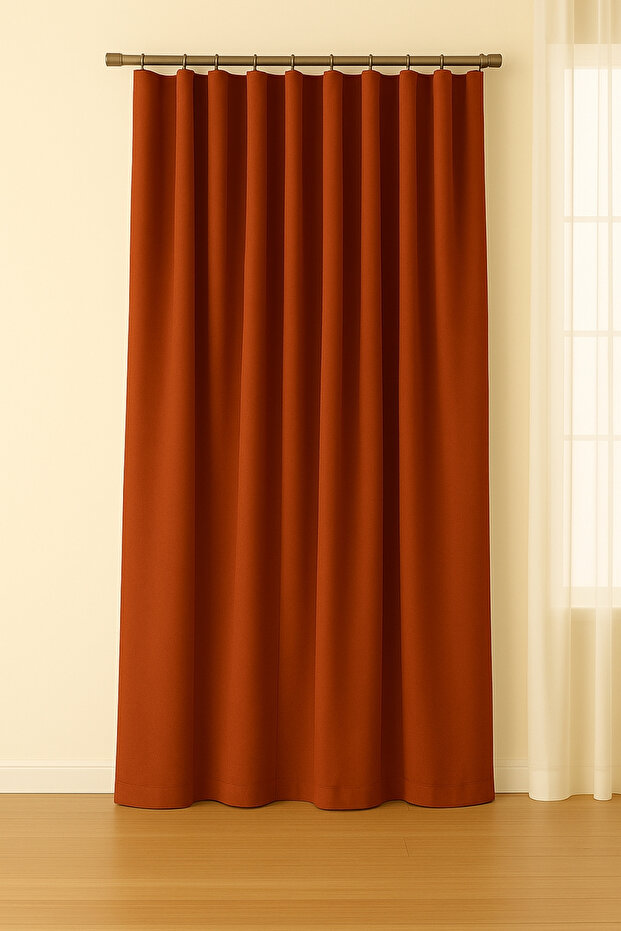 Luna Series Velvet Textured Pleatless Background Curtain - Tile