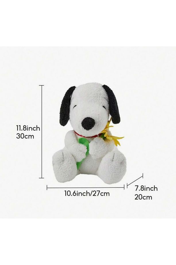 Snoopy Lisanslı Çiçekli Peluş Oyuncak (30cm) - 3