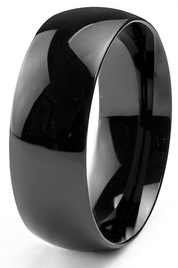 Unisex 8mm Wide Cambered Men Women Steel Wedding Band Ring Cl19
