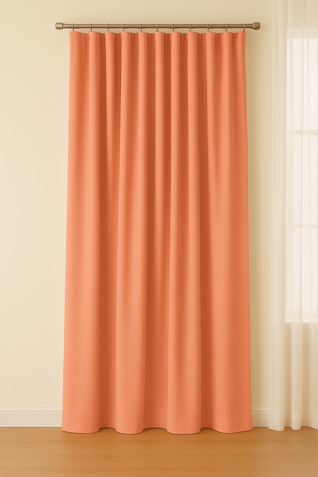 Luna Series Velvet Textured Pleatless Background Curtain - Yavruağzı