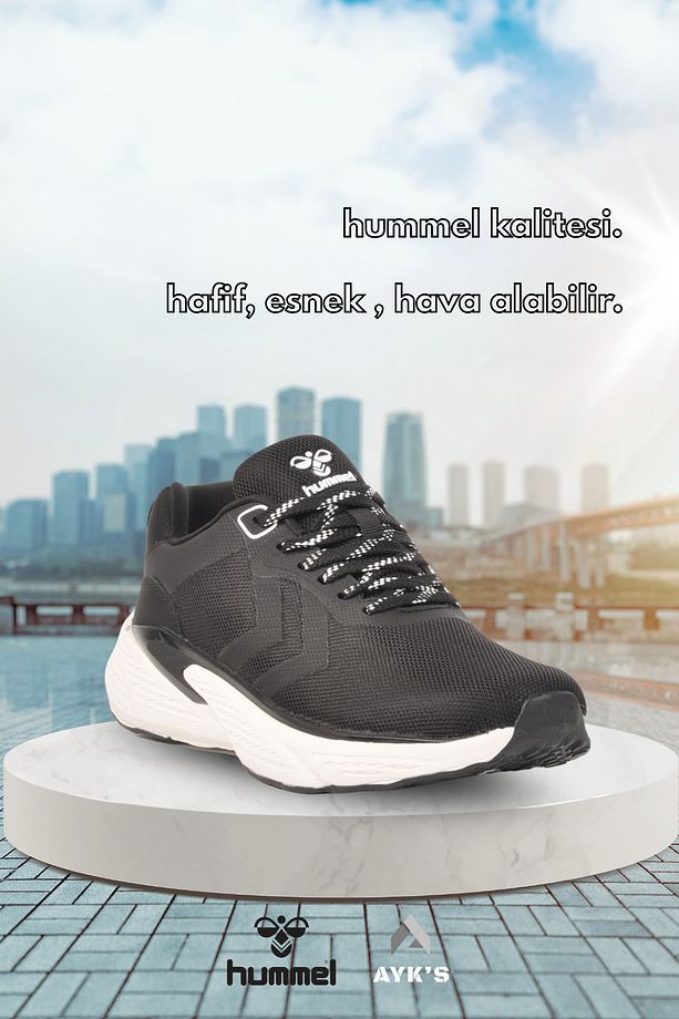 Siyah Fileli Hafif Hava Alan Unisex Spor Ayakkabı Hml Yoy - 1