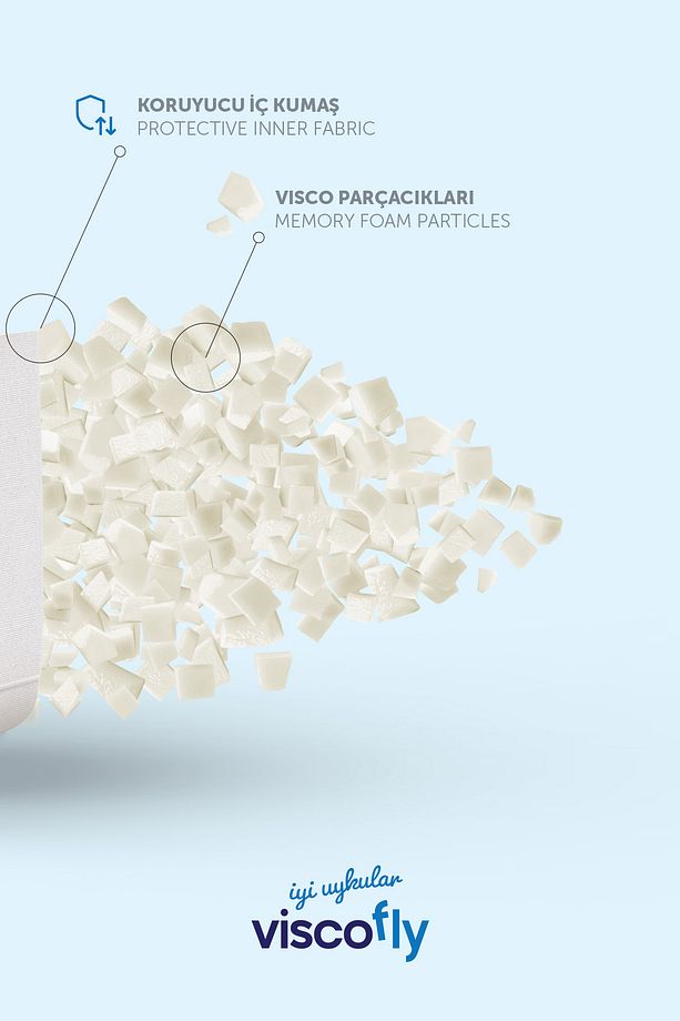 Visco Parçacıklı Kapitoneli Ortopedik Yastık Orta Sert 60 X 40 X 13 Cm Antrasit Biye - 5