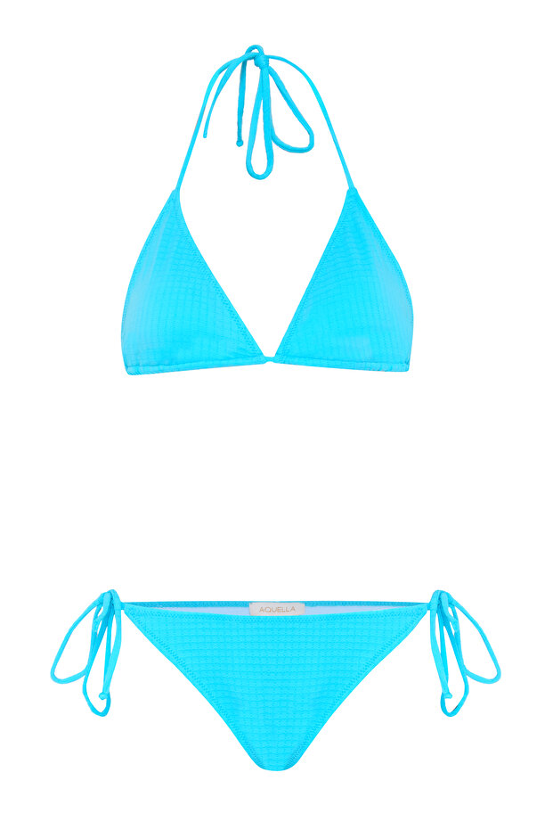 Patterned Back Gathered Triangle Bikini - 1