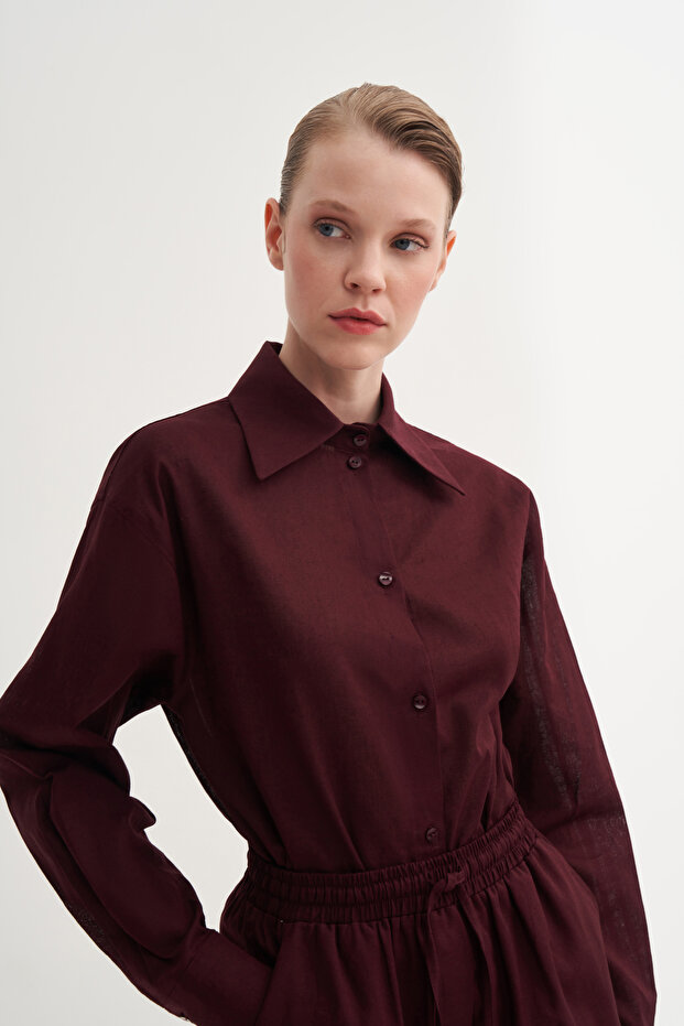 Basic Keten Gömlek - 5