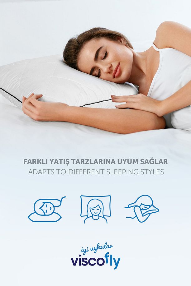 Visco Parçacıklı Kapitoneli Ortopedik Yastık Orta Sert 60 X 40 X 13 Cm Antrasit Biye - 3