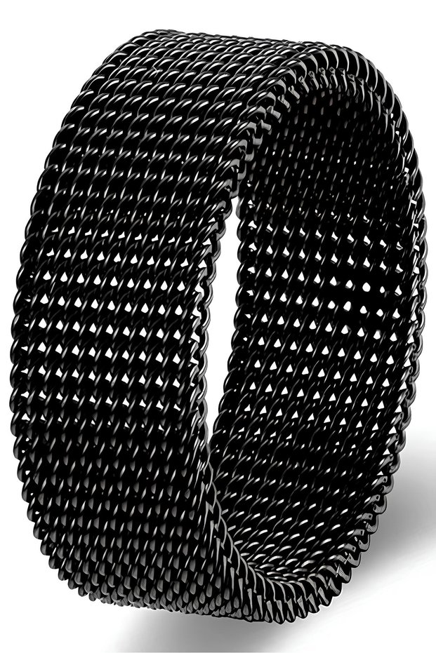 Unisex 8mm Flexible Woven Stainless Steel Ring sb1sb2