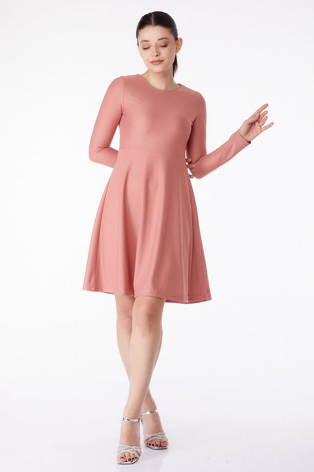 Mini Abiye Elbise Gül - 13191 - 3