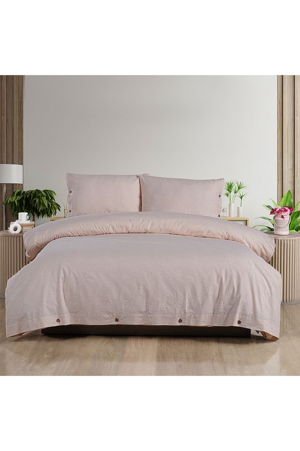 Soft Stripe Tek Kişilik Nevresim Takımı - Kiremit - 2