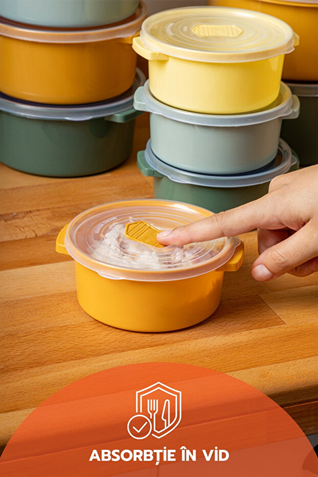 Set Of 12 Food Containers (4X500 ML, 4X1000 ML, 4X2000 ML), Pastel, Lid With Air Release Device - 5