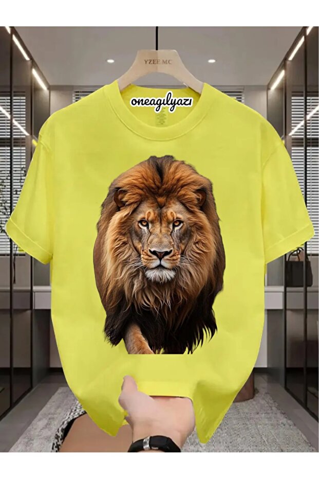 Lion Printed Oversize T-Shirt