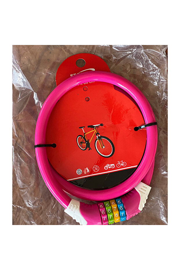 قفل دراجة مركب باللون الوردي
