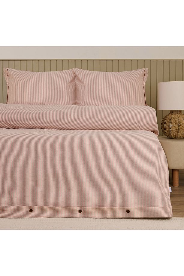 Soft Stripe Tek Kişilik Nevresim Takımı - Kiremit - 1