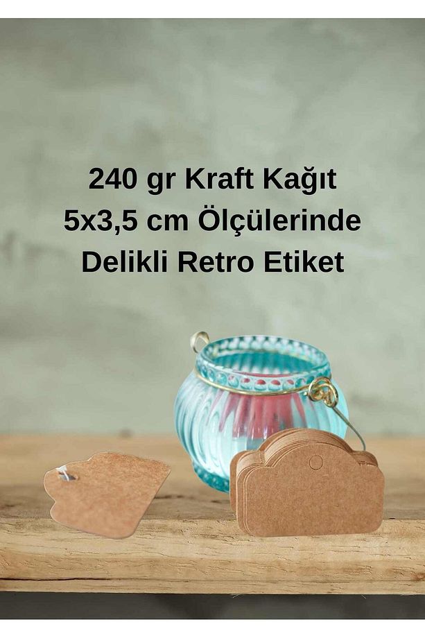 100 Adet Ipsiz 5 X 3,5 Cm Craft Kraft Vintage Etiket , Karton Kağıt Ayakkabı Elbise Giysi Tişört - 1