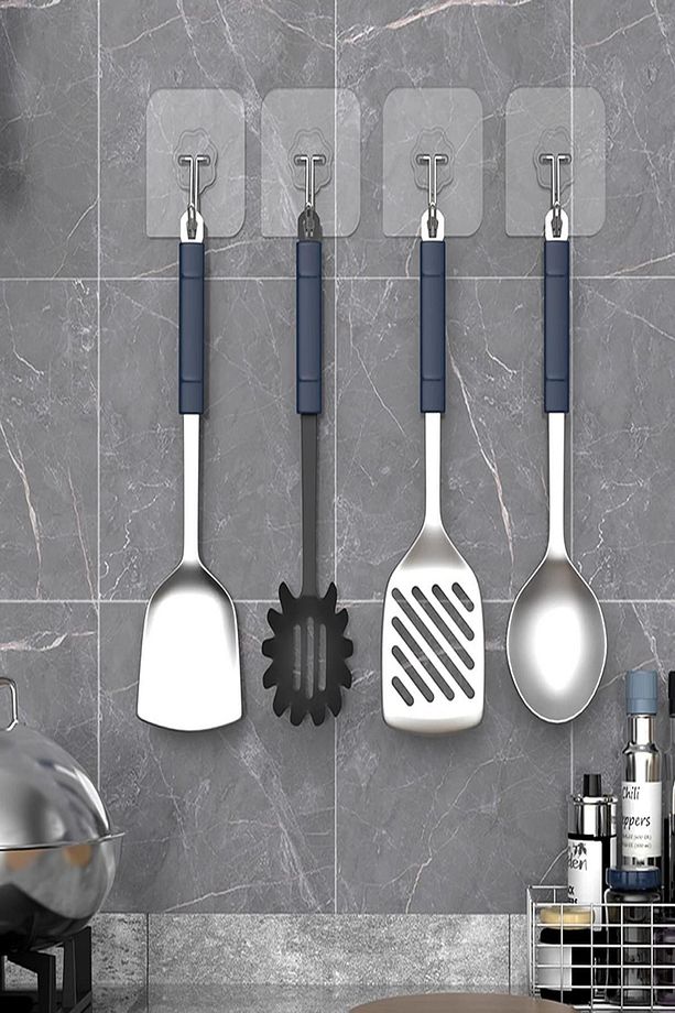 1 Adet Kare Şeffaf Askı Güçlü Kendinden Yapışkanlı Kapı Duvar Askısı Banyo Askısı Mutfak Askısı - 2