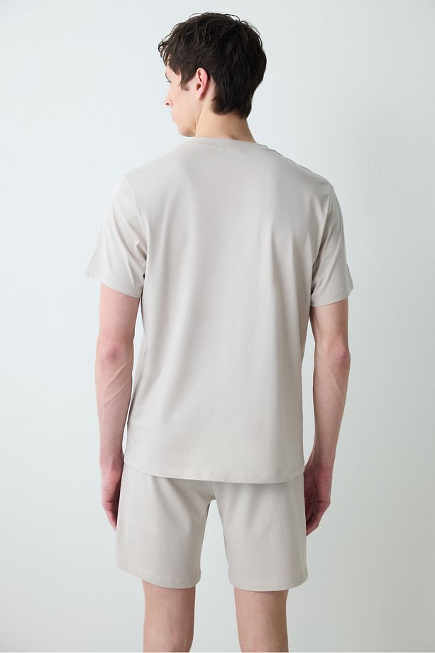 Sloth Bej Şortlu Pijama Takımı - 6