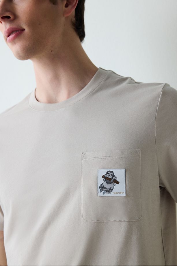 Sloth Bej Şortlu Pijama Takımı - 4