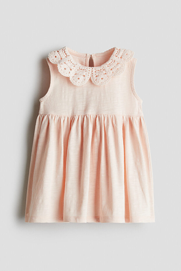 Yakalı Jarse Elbise - 1