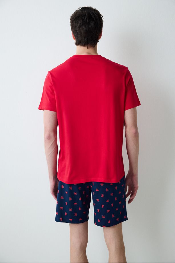 Red Anchor Çok Renkli Şortlu Pijama Takımı - 6