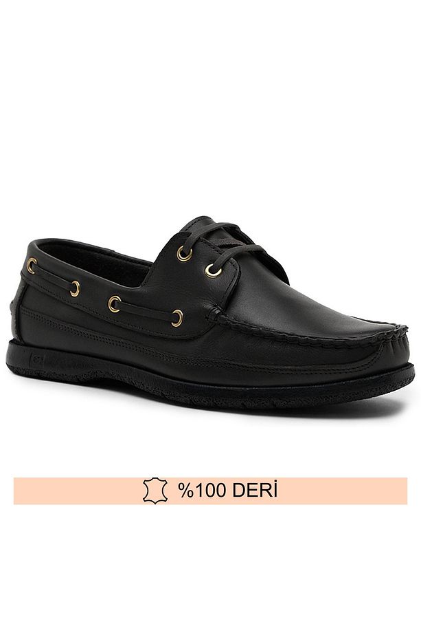 Hakiki Deri Siyah Erkek Loafer Ayakkabı (DEXTER) 39-47 - 1
