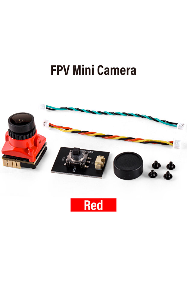 Red 9IMOD FPV Camera 1800TVL 5MP 2.1mm 1/8 inch Starlight Sensor 5V-40V NTSC/PAL with OSD Internal f - 1