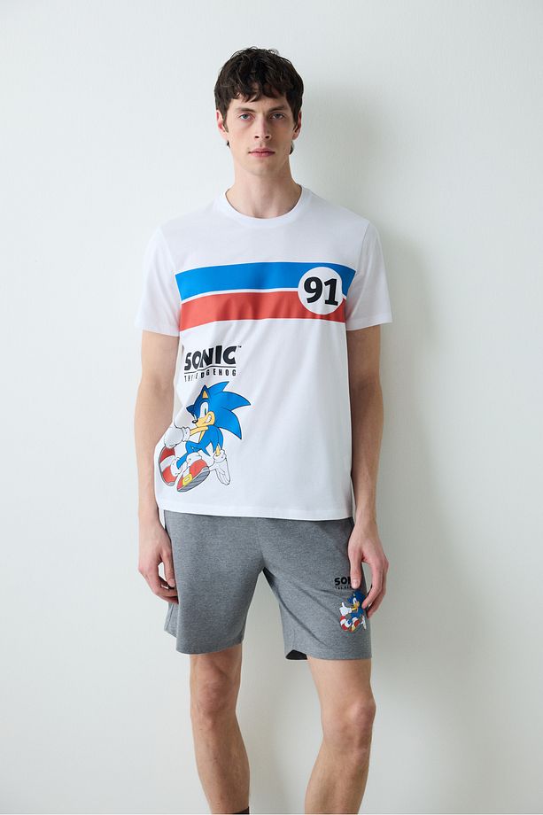 Sonic Şortlu Çok Renkli Pijama Takımı - 4