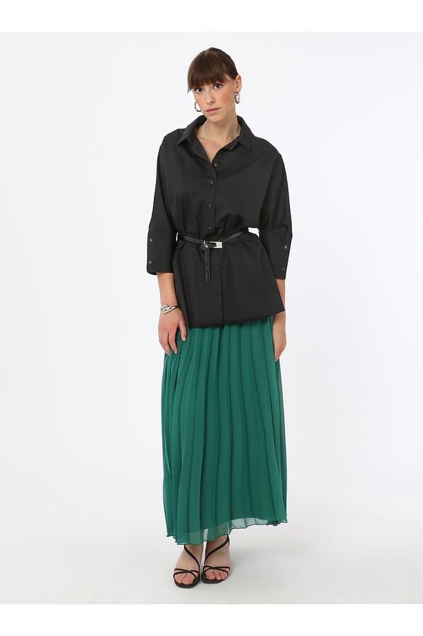 Piliseli Şifon Etek - Yesil - Refka - 6