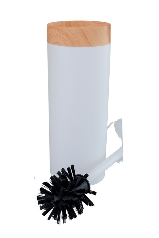 Bambu Desen WC Klozet Fırçası Plastik, Tuvalet Banyo WC Temizleme Fırçası Beyaz - 3