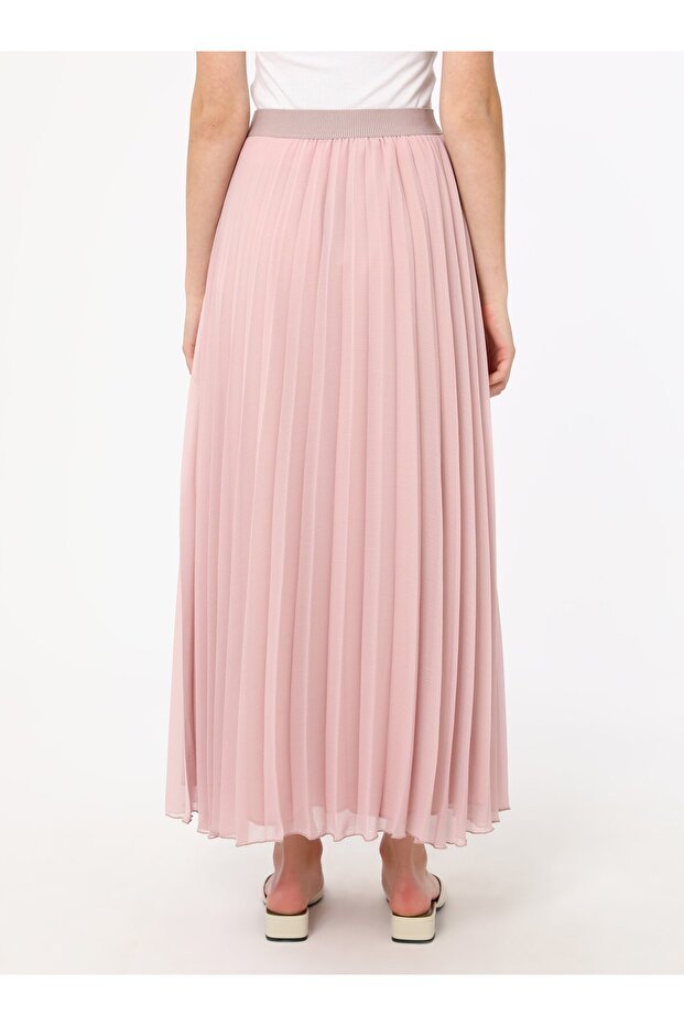 Piliseli Şifon Etek - Pudra - Refka - 5