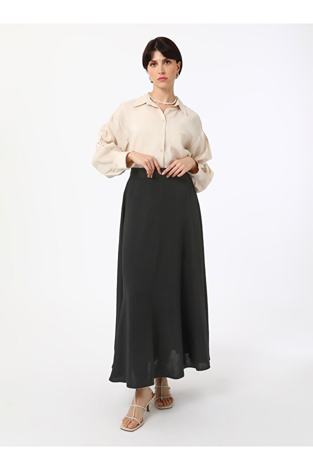 Aerobin Kloş Etek - Siyah - Refka - 4