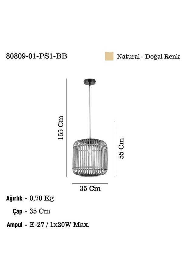 PALMES 01 Q35 CM BAMBOO AVİZE - 3
