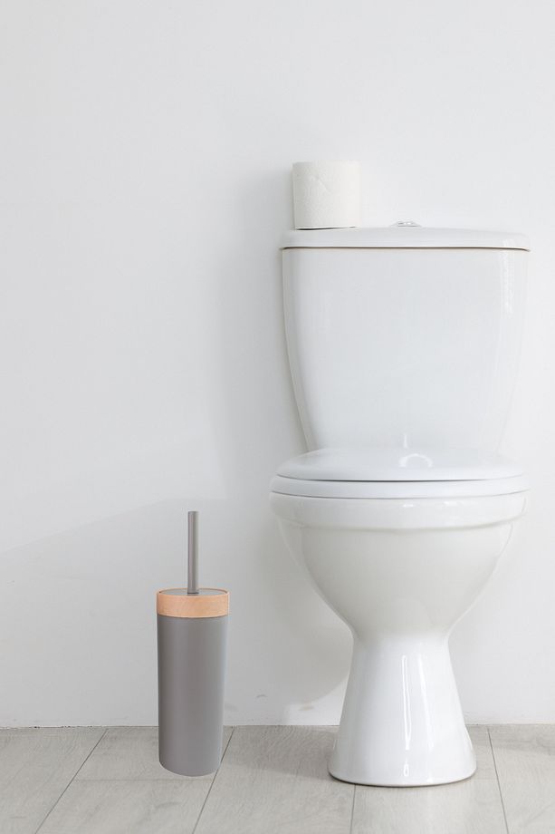 Bambu Desen WC Klozet Fırçası Plastik, Tuvalet Banyo WC Temizleme Fırçası Kahve - 4