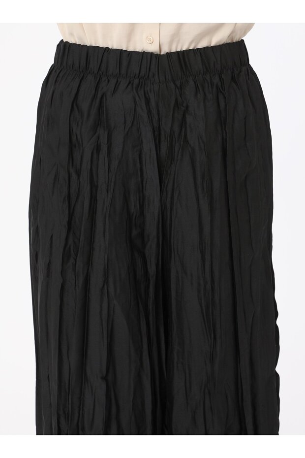 Kırışık Efektli Piliseli Pantolon - Siyah - Refka - 6