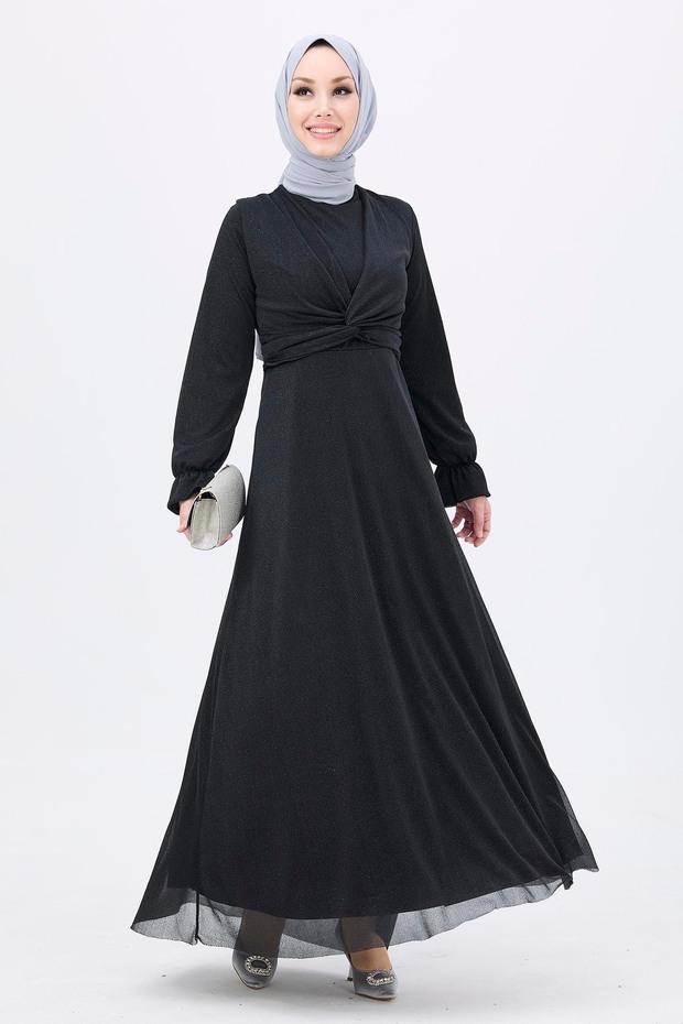 Abendkleid Schwarz - 11142 - 1