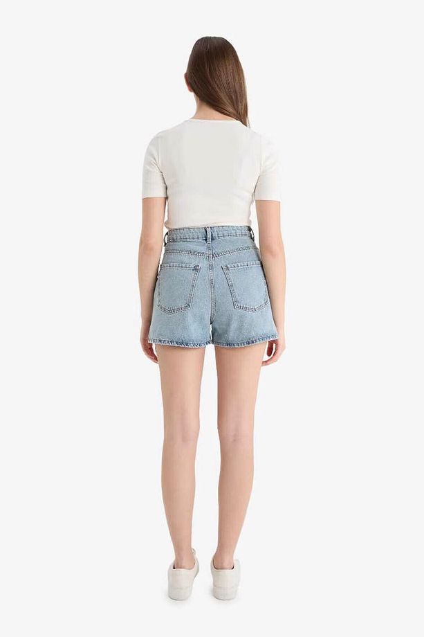 Mom Fit Yüksek Bel Crop Fit Jean Şort E0928ax25sm - 6