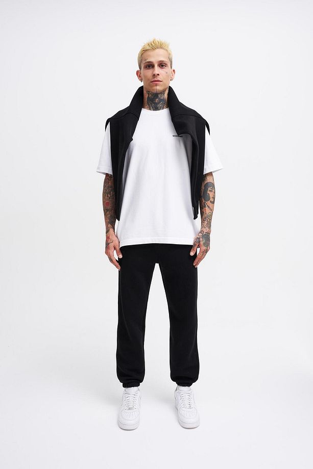 Erkek Basic Jogger Relaxed Siyah Eşofman Altı - 5
