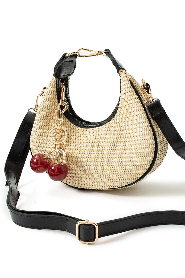 Miela Model Hasır Siyah Charm Hediyeli Kadın El Ve Omuz Çantası - 3