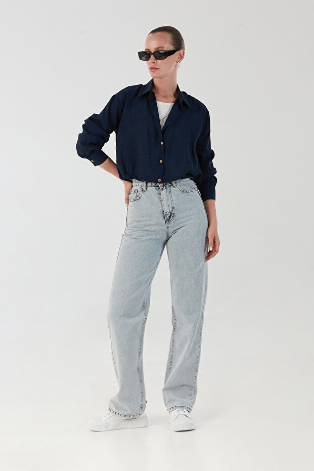 Basic Body Detaylı Kolyeli Gömlek - 5