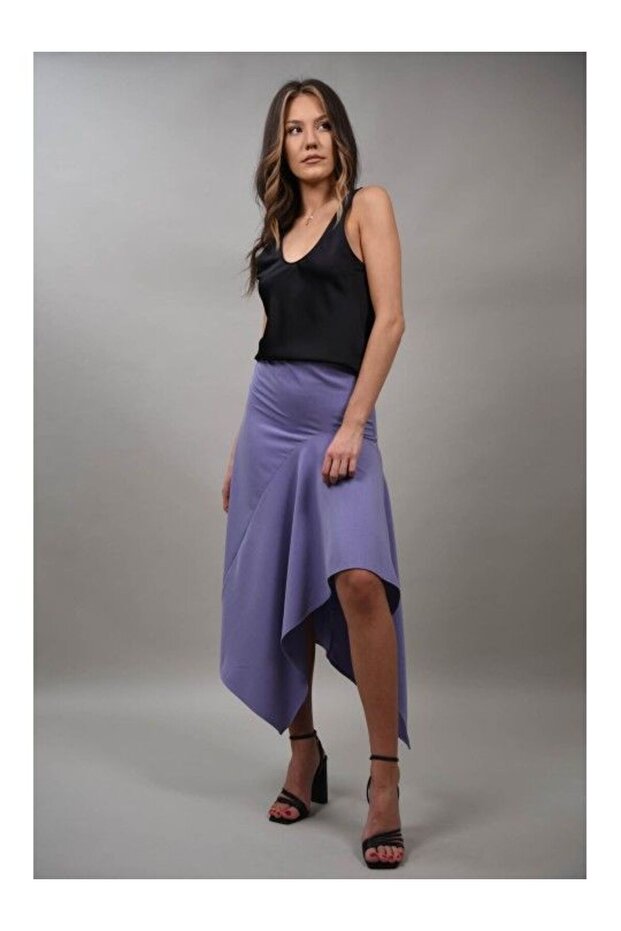 FUSTA LUNGA ASIMETRICA CHIARA L Violet - 1