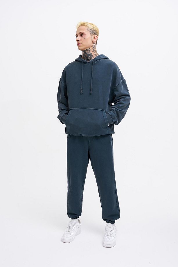 Erkek Yıkamalı Basic Jogger Asphalt Eşofman Altı - 5