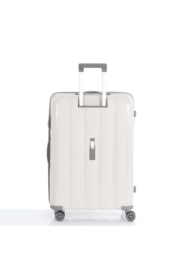 Bavul Orta ve Kabin 2li Set Kırılmaz Silikon Valiz V305 Kemik/Gri - 3