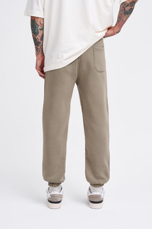 Erkek Relaxed Jogger Basic Eşofman Altı Khakı - 3