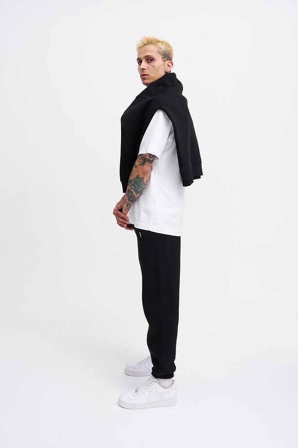 Erkek Basic Jogger Relaxed Siyah Eşofman Altı - 6