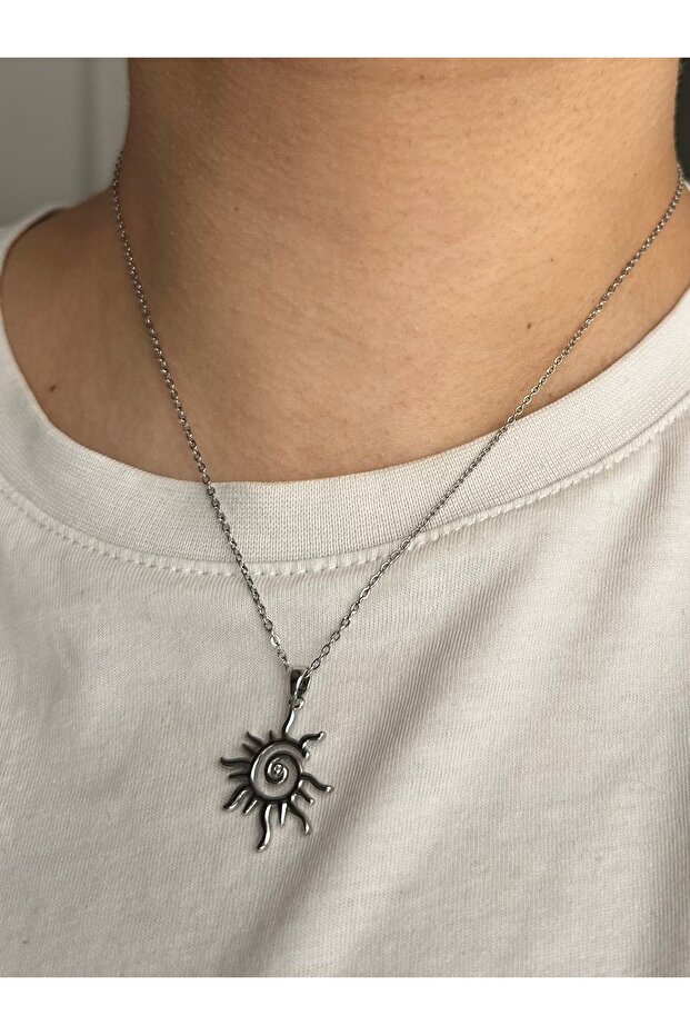 güneş çelik kolye - 4