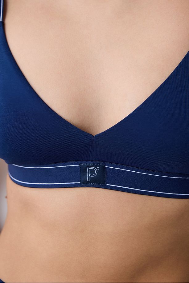 Removable Padded Soft Triangle Lacivert Sütyen - 5